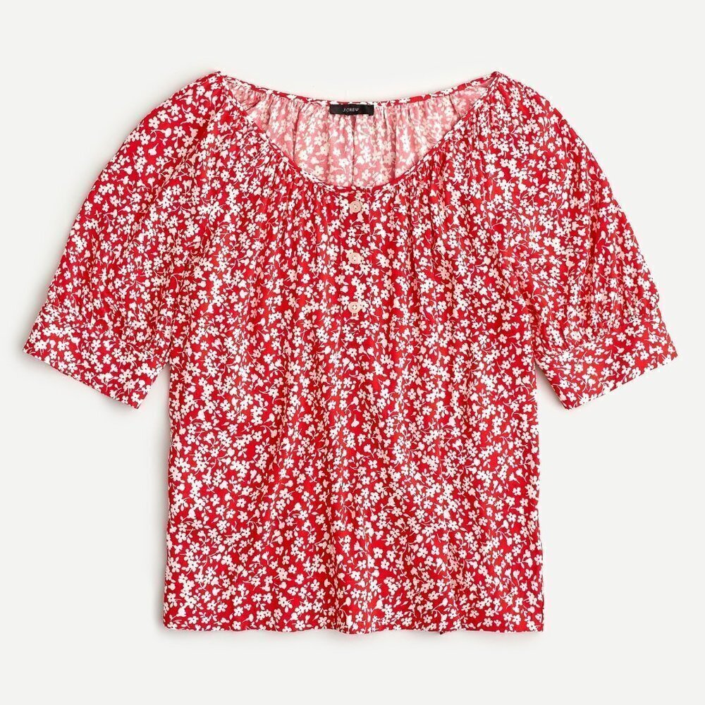 J Crew Womens Size XXS Floral Scoopneck Top in Tossed‎ Bouquet Print AM633 1677